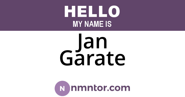 Jan Garate