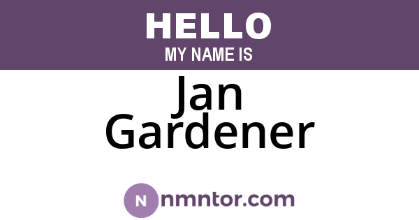 Jan Gardener
