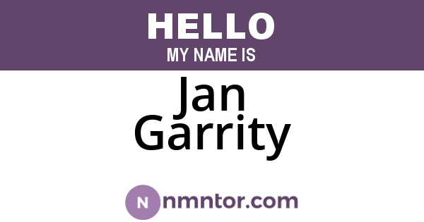 Jan Garrity