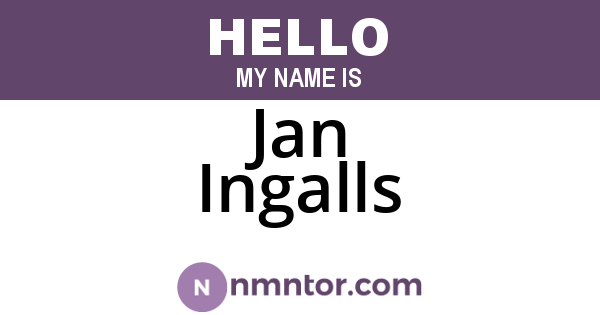 Jan Ingalls