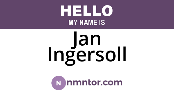 Jan Ingersoll