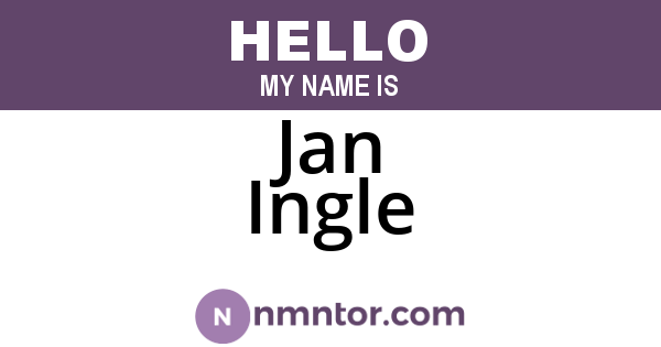 Jan Ingle