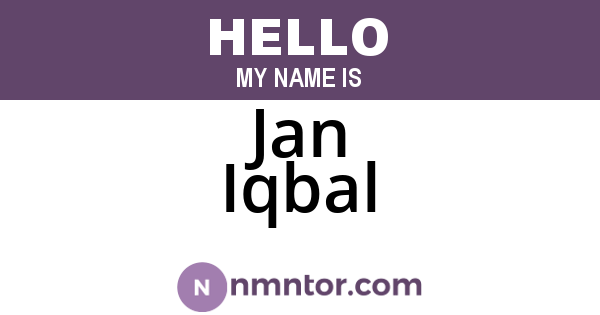 Jan Iqbal