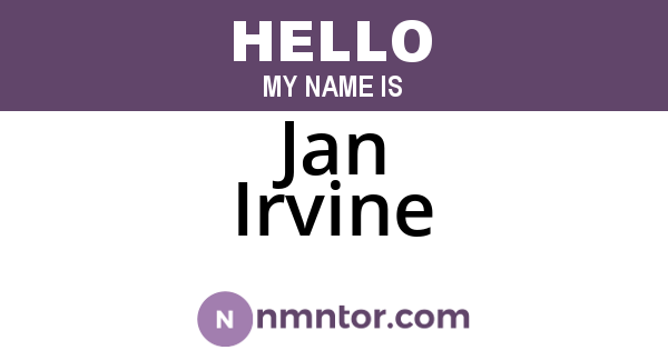 Jan Irvine