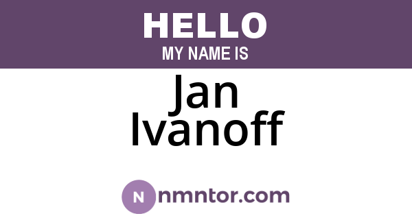 Jan Ivanoff