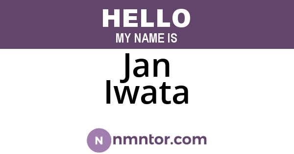 Jan Iwata