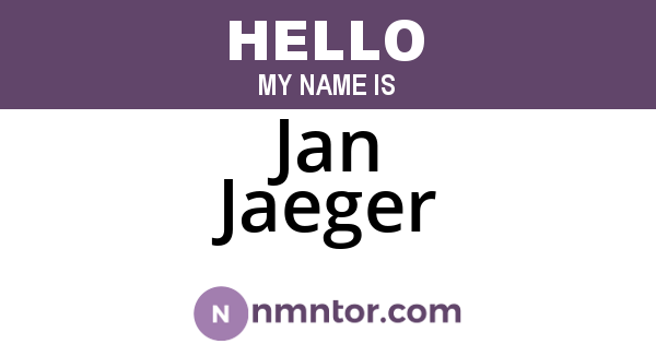 Jan Jaeger
