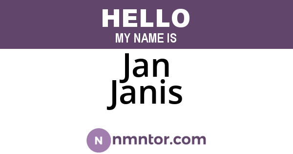 Jan Janis