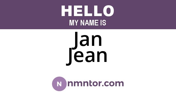 Jan Jean