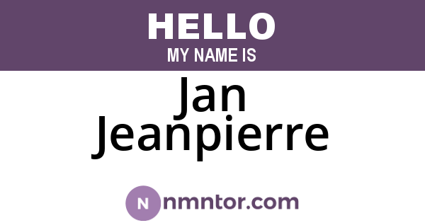 Jan Jeanpierre