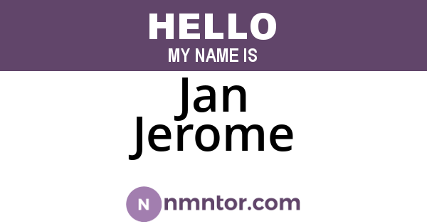 Jan Jerome