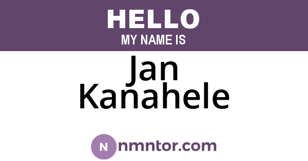 Jan Kanahele