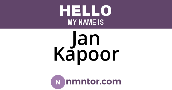 Jan Kapoor