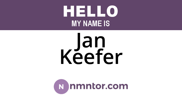 Jan Keefer