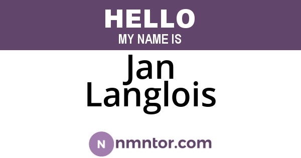 Jan Langlois