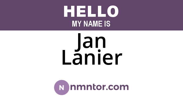 Jan Lanier