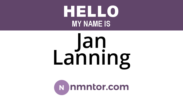 Jan Lanning