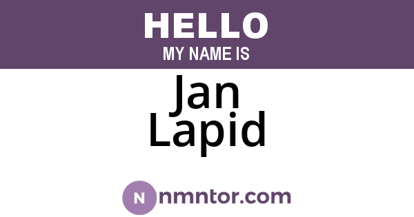 Jan Lapid