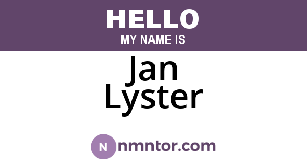Jan Lyster