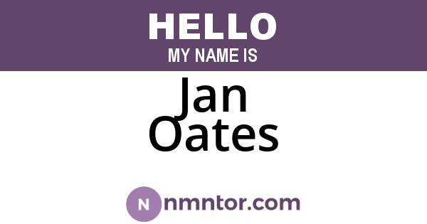 Jan Oates