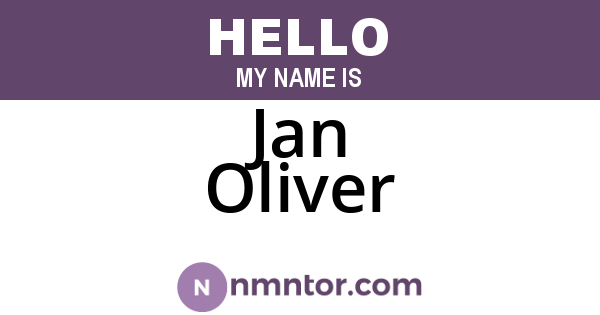 Jan Oliver