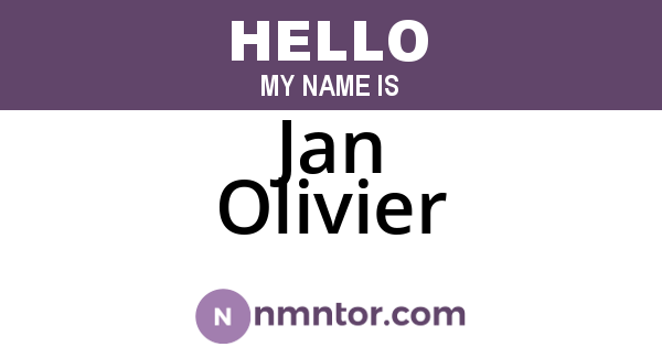 Jan Olivier