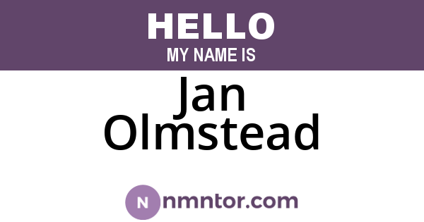 Jan Olmstead