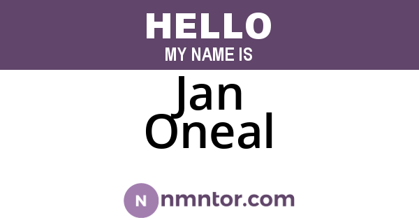 Jan Oneal