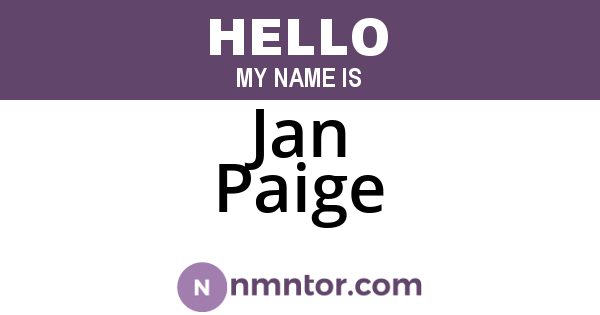 Jan Paige
