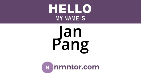 Jan Pang