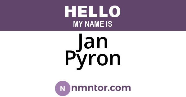 Jan Pyron