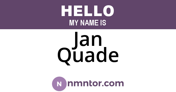 Jan Quade