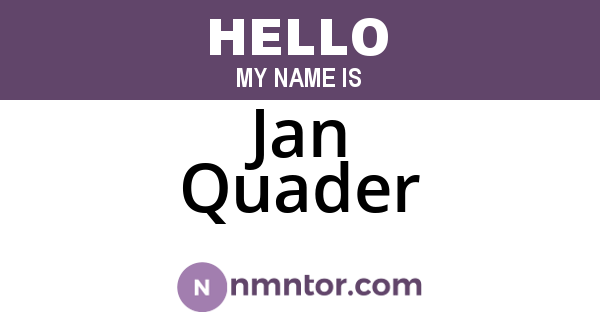 Jan Quader