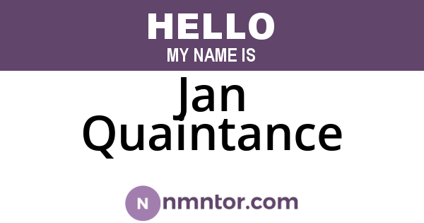Jan Quaintance