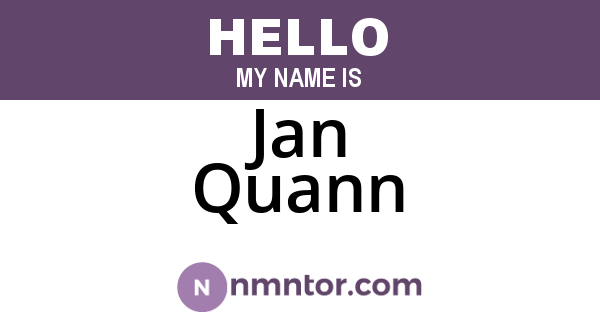 Jan Quann