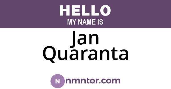 Jan Quaranta