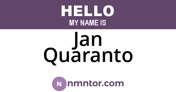 Jan Quaranto