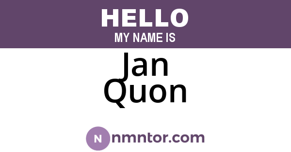 Jan Quon