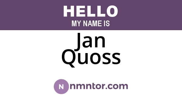Jan Quoss