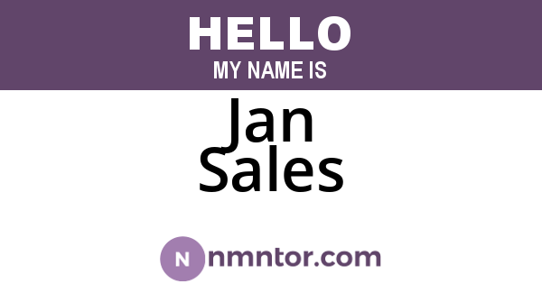 Jan Sales