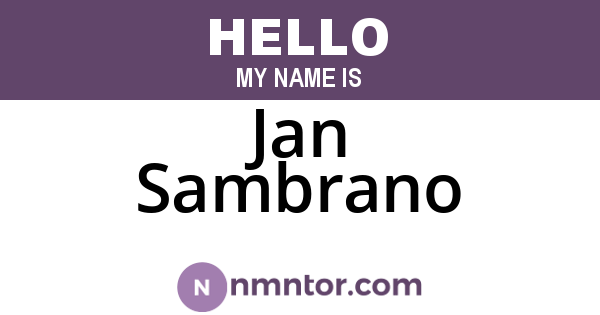 Jan Sambrano