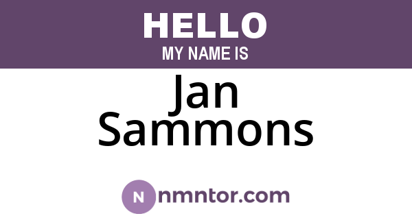Jan Sammons