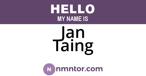 Jan Taing