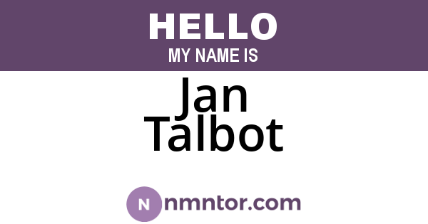Jan Talbot
