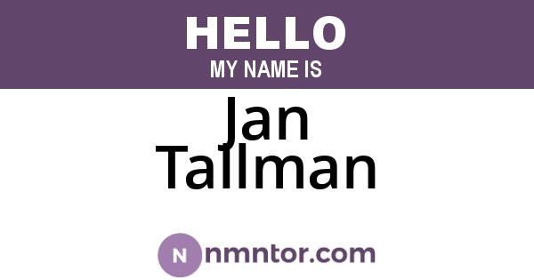 Jan Tallman