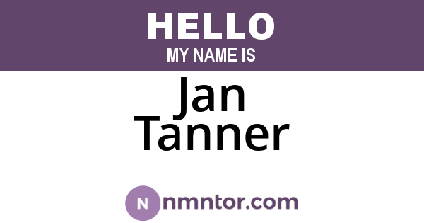 Jan Tanner
