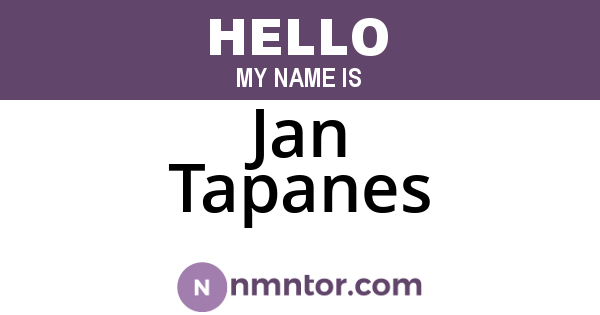 Jan Tapanes