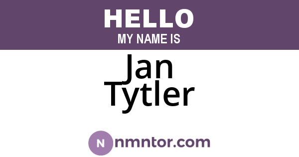 Jan Tytler
