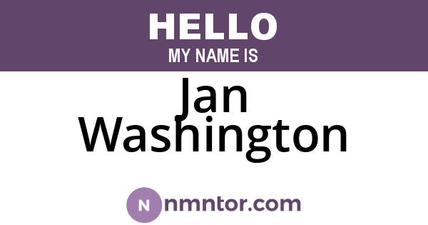 Jan Washington