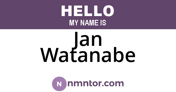 Jan Watanabe